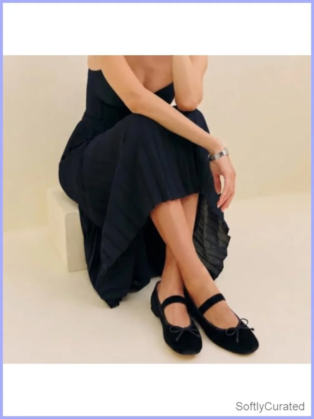 Velvet Mary Jane Ballet Flats Round Toe Ballerinas Comfortable